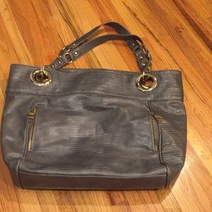 Steve Madden Gray Tote with Gold Hardware